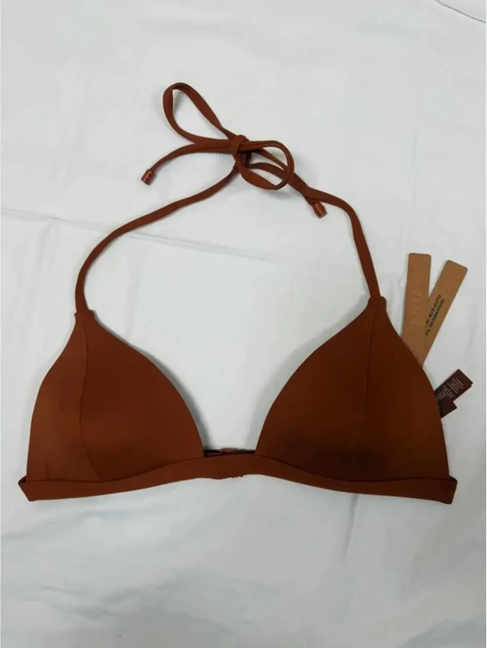 SKIMS Classic Swim Push Up Triangle Bikini Top Bronze Size L NWT